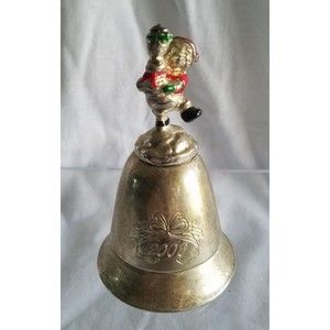 Silver Plated Christmas Bell Kirk Stieff  Disney Music Box Poo Bear 2006 enamel